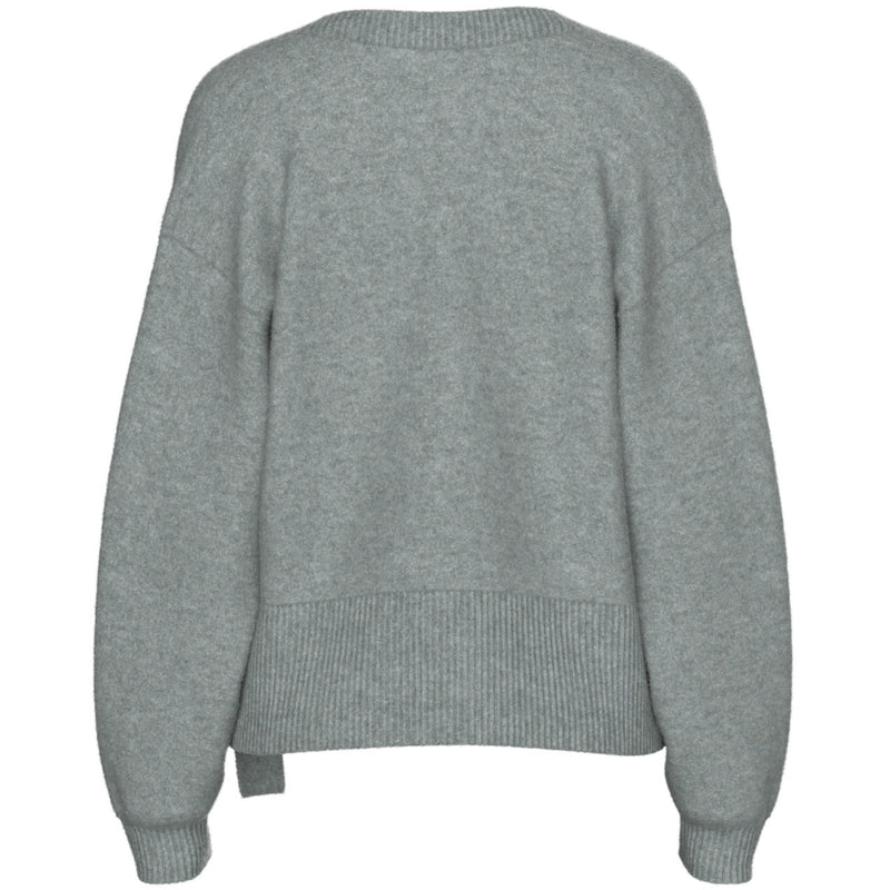 PIECES Pieces damstickad kofta PCMALOU Knit Medium grey melange