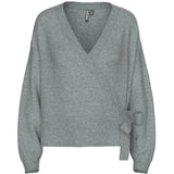 PIECES Pieces damstickad kofta PCMALOU Knit Medium grey melange