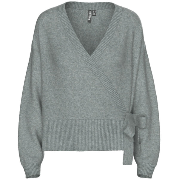 PIECES Pieces damstickad kofta PCMALOU Knit Medium grey melange