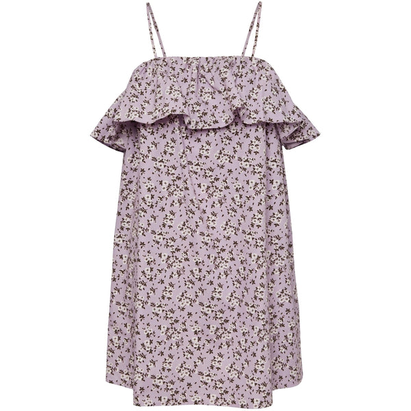 PIECES Pieces klänning PCJOSIA Dress Purple Rose White flowers