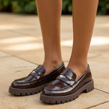 SHOES Rosabel dam loafers YU9T-7 Shoes Brown