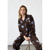 Sisters Point SISTERS POINT dam skjorta VIADA Shirt Brown/Blue Flower