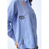 Sisters Point SISTERS POINT damskjorta IBISA Shirt Blue Stripe Beach