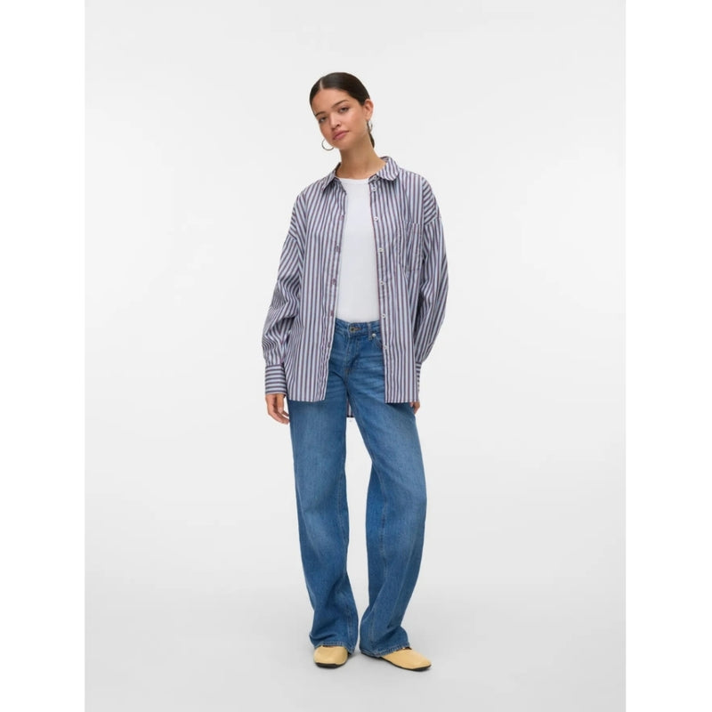 Vero Moda VERO MODA DAMSKJORTA AWPARINA Shirt Allure ZINFANDEL/BIRCH