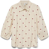 Vero Moda VERO MODA DAMSKJORTA VMFEAT Shirt Birch Heart Emb Karander Red