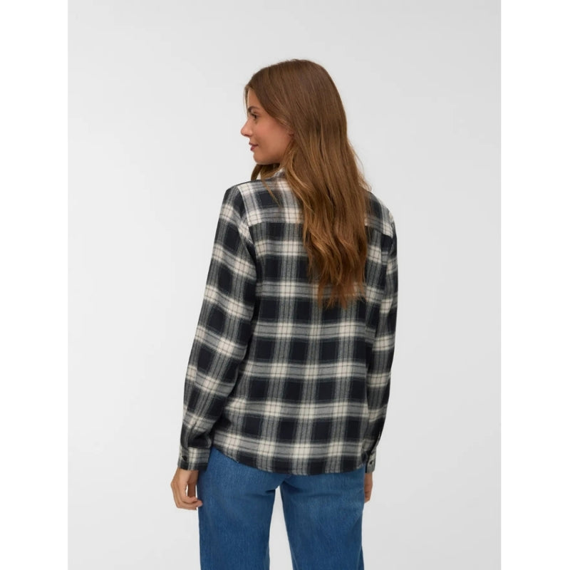 Vero Moda VERO MODA DAMSKJORTA VMLARA Shirt Black Mille Oatmeal