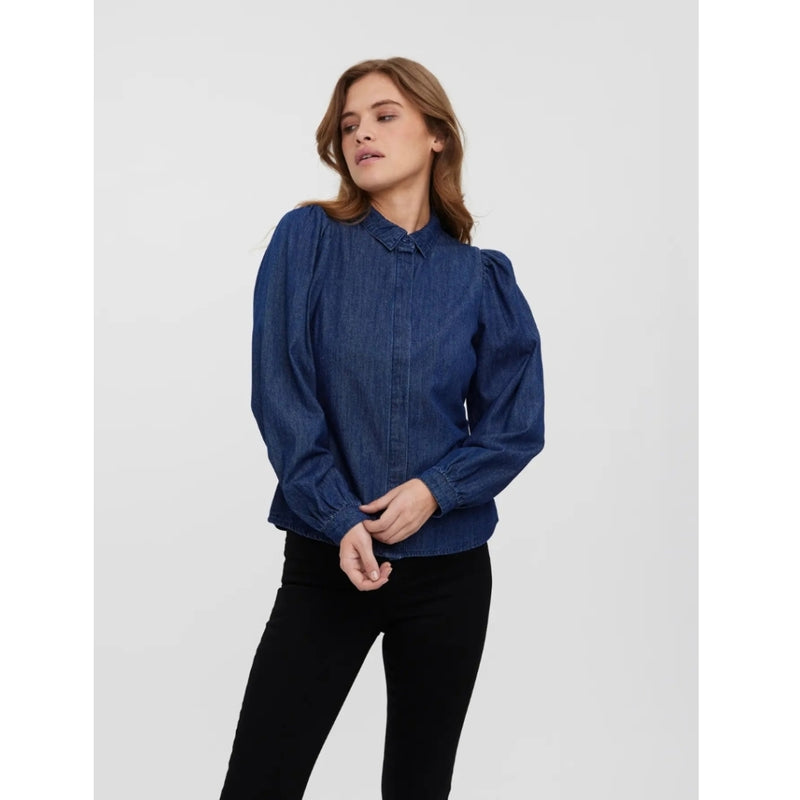 Vero Moda VERO MODA DAMSKJORTA VMNILY Shirt Dark Blue Denim