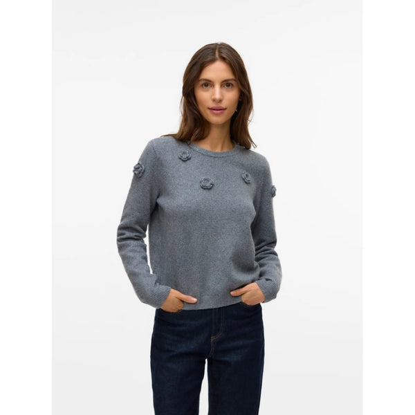 Vero Moda VERO MODA DAMSTRÖJA VMROSE Knit Medium grey melange