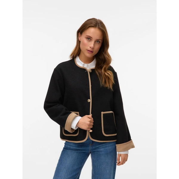 Vero Moda VERO MODA DAM JAKKE VMNANNIE Jacket Black Silver Mink Binding