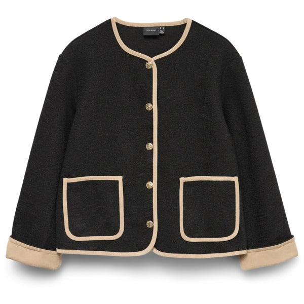 Vero Moda VERO MODA DAM JAKKE VMNANNIE Jacket Black Silver Mink Binding