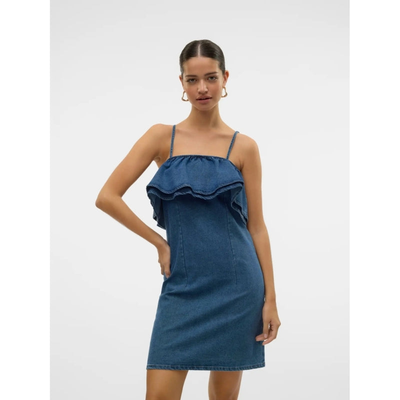 Vero Moda VERO MODA DAM KLÄNNING VMANNY Dress Medium blue denim