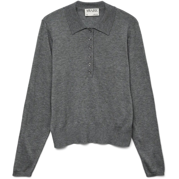 Vero Moda VERO MODA DAM POLO AWSIKITA Polo Medium grey melange