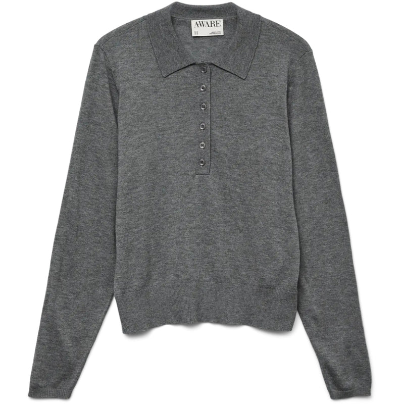 Vero Moda VERO MODA DAM POLO AWSIKITA Polo Medium grey melange