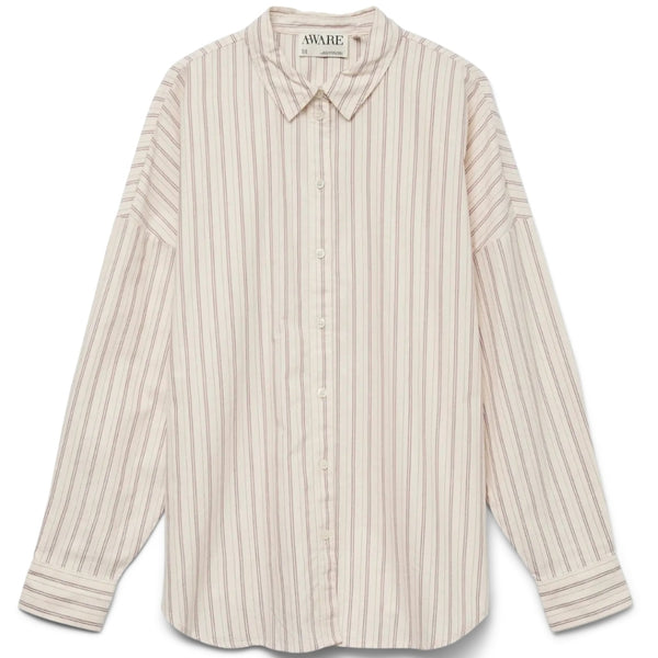Vero Moda VERO MODA DAM SKJORTA AWPARIS Shirt Birch Stripes Zinfandel