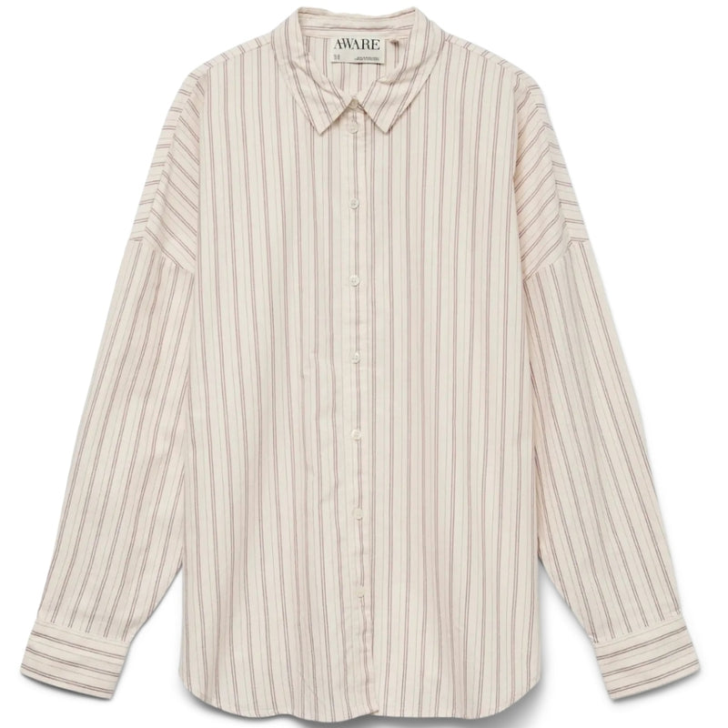 Vero Moda VERO MODA DAM SKJORTA AWPARIS Shirt Birch Stripes Zinfandel