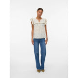 Vero Moda VERO MODA DAM TOPP VMELINA Top Birch BLACK HEARTS