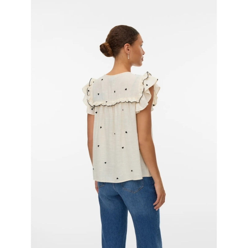 Vero Moda VERO MODA DAM TOPP VMELINA Top Birch BLACK HEARTS
