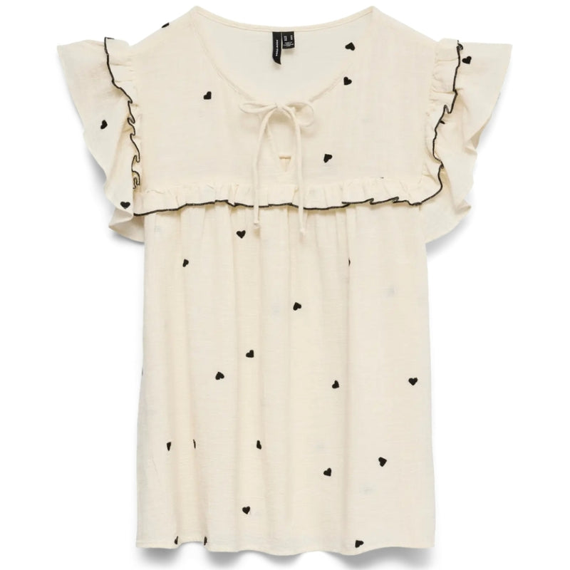Vero Moda VERO MODA DAM TOPP VMELINA Top Birch BLACK HEARTS