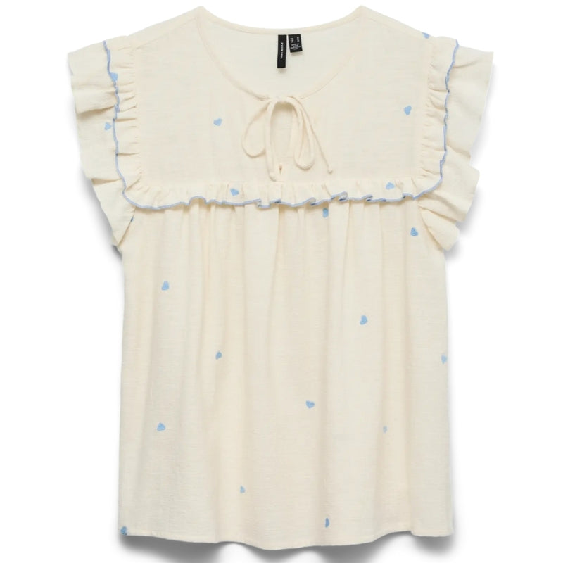Vero Moda VERO MODA DAM TOPP VMELINA Top Birch Blue Hearts