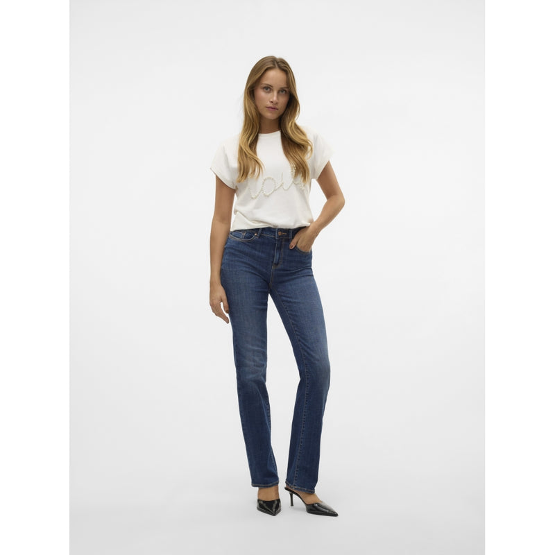 Vero Moda VERO MODA Dam Jeans VMFlash Jeans Dark Blue Denim