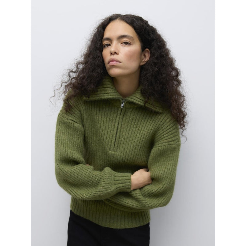 Vero Moda VERO MODA Dam Pullover Awulla LS High Half-Zip Knit Knit calliste green