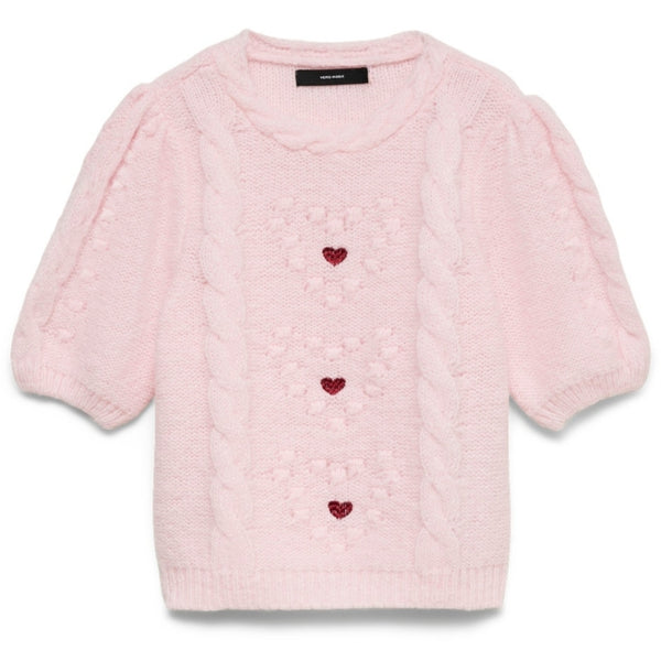 Vero Moda VERO MODA Dam Pullover VMCloud Pullover Pink-A-Boo RIO RED HEARTS