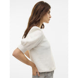 Vero Moda VERO MODA Dam Pullover VMDoffy Knit Snow White MELANGE