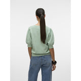 Vero Moda VERO MODA Dam Pullover VMDoffy Knit Birds Egg Green MELANGE