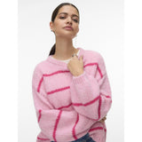 Vero Moda VERO MODA Dam Pullover VMMaybe Pullover Bonbon W. BIRCH MELANGE + CABARET STRIPE