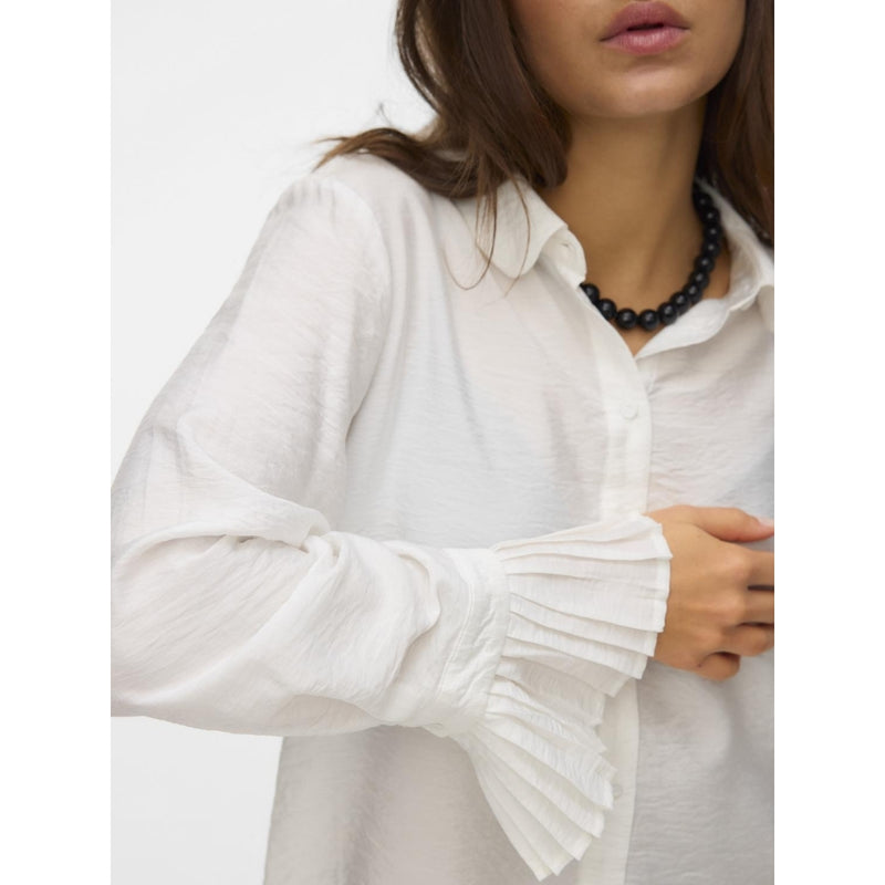 Vero Moda VERO MODA Dam Skjorta VMPlissi Shirt Snow white