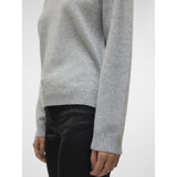 Vero Moda VERO MODA Dam Tröja VMDoffyshine Blouse Light Grey Melange Silver Lurex