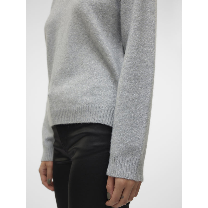 Vero Moda VERO MODA Dam Tröja VMDoffyshine Blouse Light Grey Melange Silver Lurex
