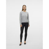 Vero Moda VERO MODA Dam Tröja VMDoffyshine Blouse Light Grey Melange Silver Lurex