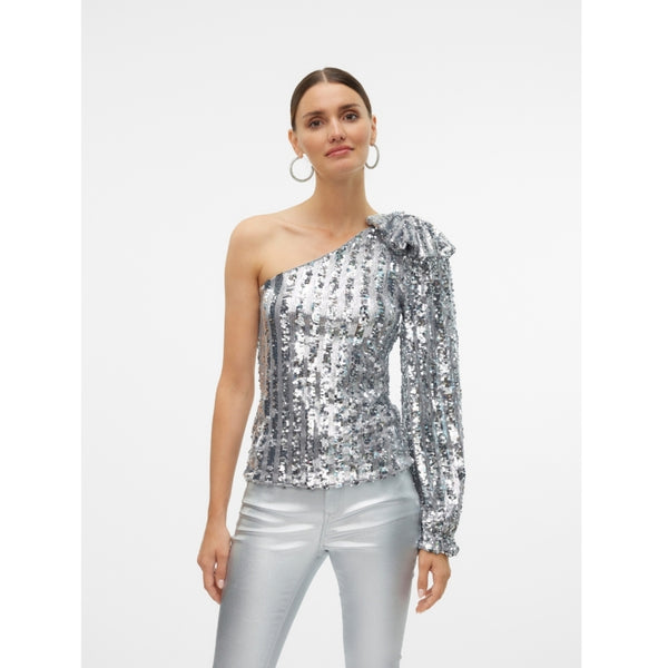 Vero Moda VERO MODA dam blus VMEFI Blouse Silver Colour