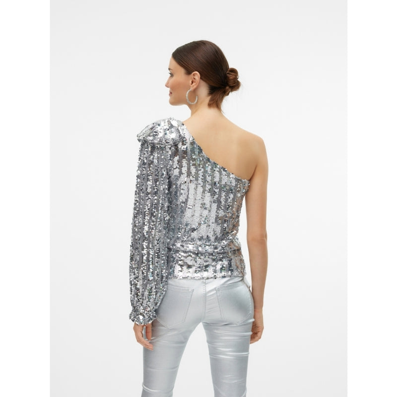 Vero Moda VERO MODA dam blus VMEFI Blouse Silver Colour