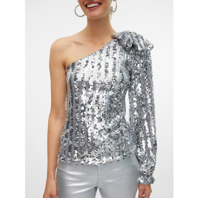 Vero Moda VERO MODA dam blus VMEFI Blouse Silver Colour