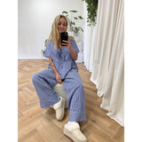 Vero Moda VERO MODA dam blus VMJILL Restudsalg Deep Ultramarine Bright white