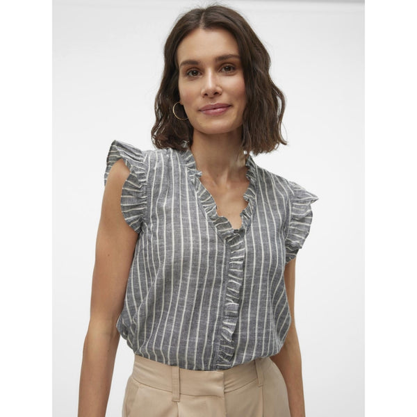 Vero Moda VERO MODA dam blus VMKAORI Blouse Birch BLACK