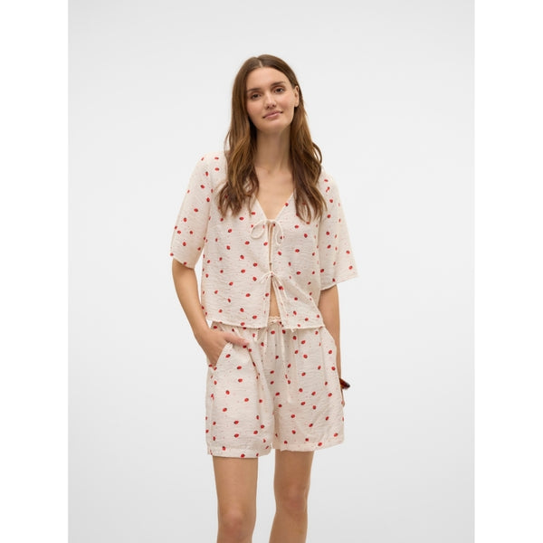 Vero Moda VERO MODA dam blus VMODETTE Blouse Snow White Strawberry w. dots