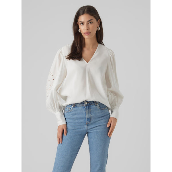 Vero Moda VERO MODA dam blus VMSANI Blouse Snow white