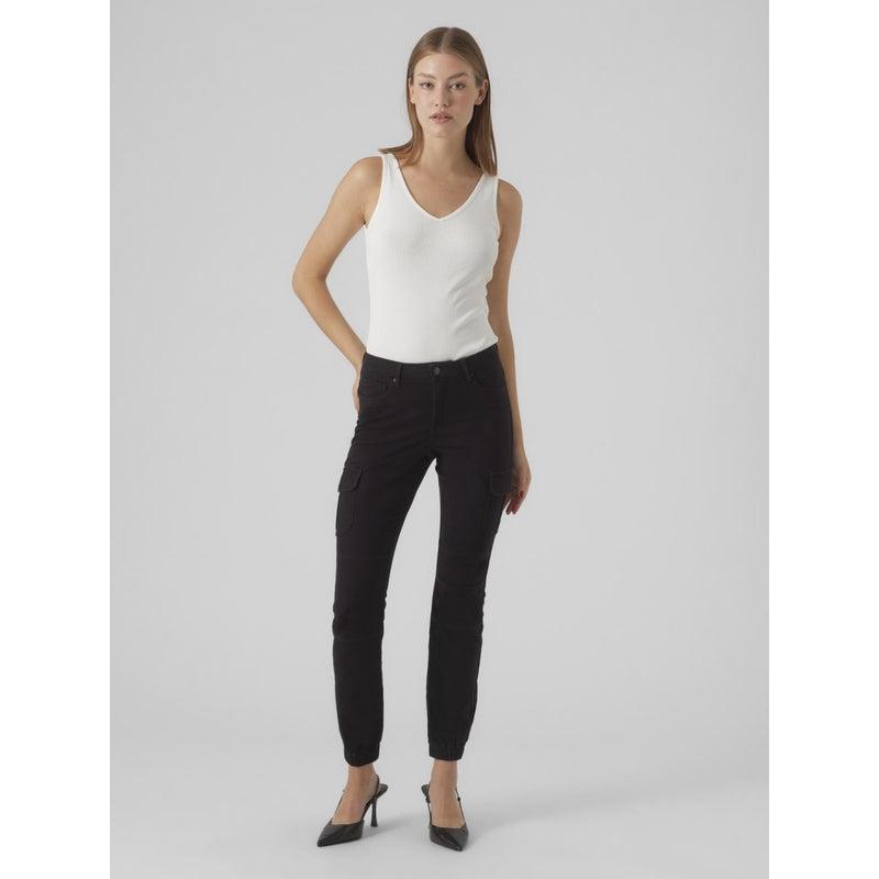 Vero Moda VERO MODA dam byxor VMIVY Pant Black Washed