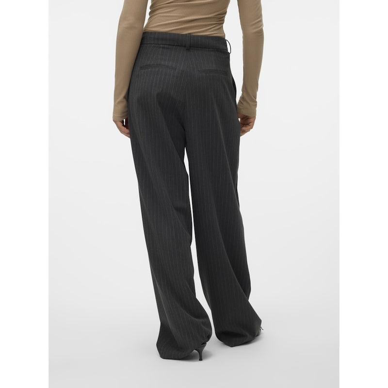 Vero Moda VERO MODA dam byxor VMSILJE Pant Dark Grey Melange PINSTRIPE