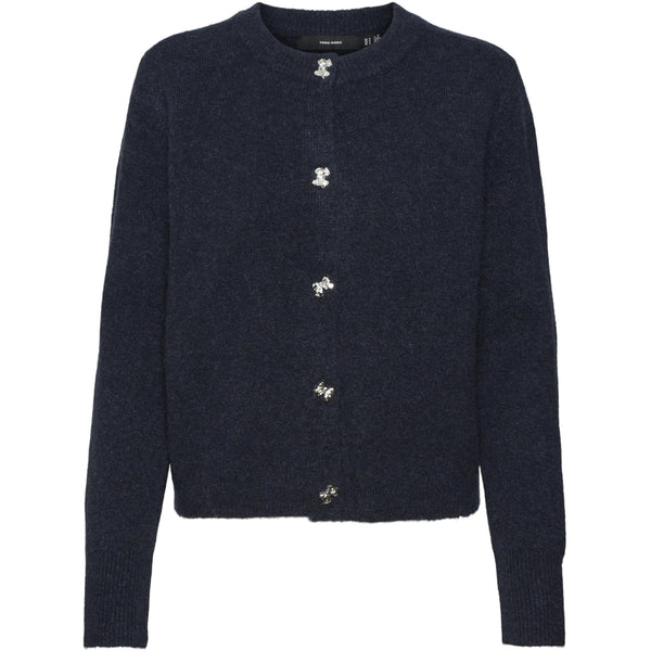 Vero Moda VERO MODA dam cardigan VMFIONA Cardigan Navy Blazer MELANGE W. BOW BUTTON