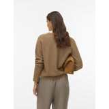 Vero Moda VERO MODA dam cardigan VMFIONA Restudsalg Silver Mink MELANGE W. GOLD HEART BUTTON
