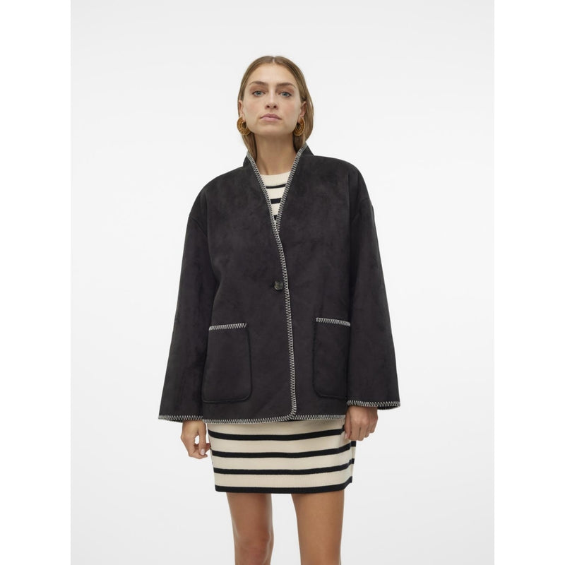 Vero Moda VERO MODA dam jakke VMLIVA Jacket Black WHITE DETAIL