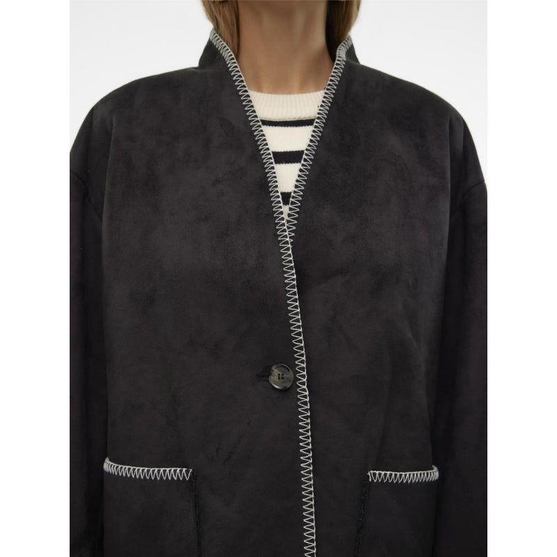 Vero Moda VERO MODA dam jakke VMLIVA Jacket Black WHITE DETAIL