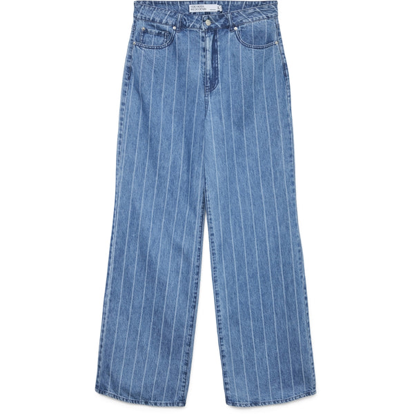 Vero Moda VERO MODA dam jeans VMKATHY Jeans Medium Blue Denim Stripes WHITE