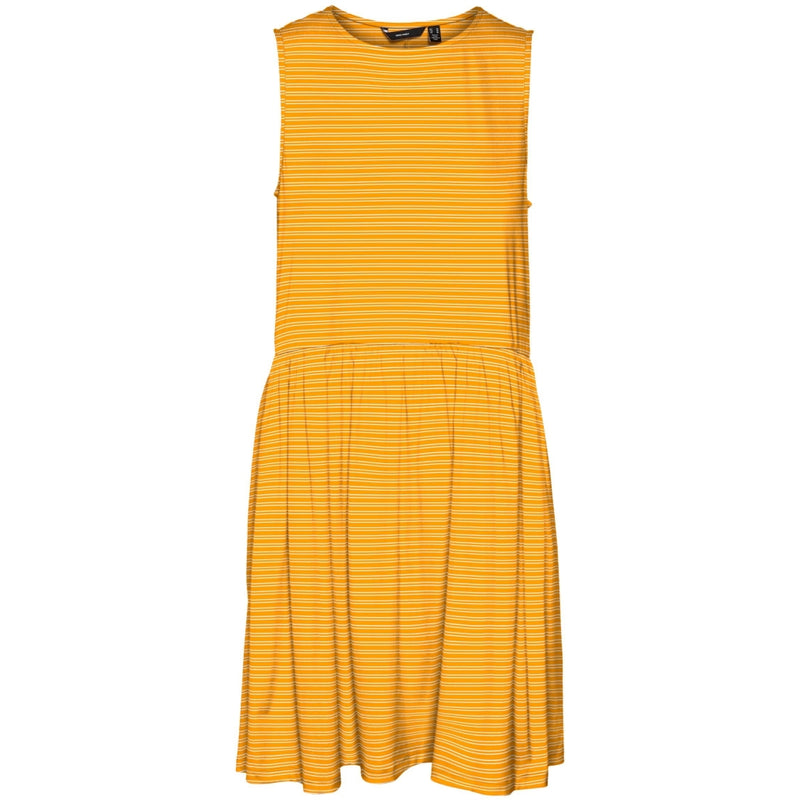 Vero Moda VERO MODA dam klänning VMMADI Dress Radiant Yellow Snow White