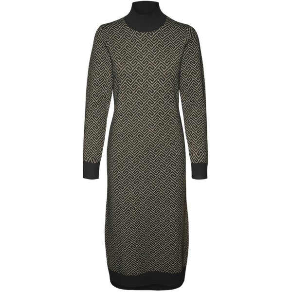 Vero Moda VERO MODA dam klänning VMARIA Dress Black W. SILVER MINK GRAFIC PRINT