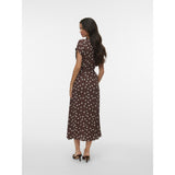 Vero Moda VERO MODA dam klänning VMELISA Dress Chocolate Martini Snow white dot